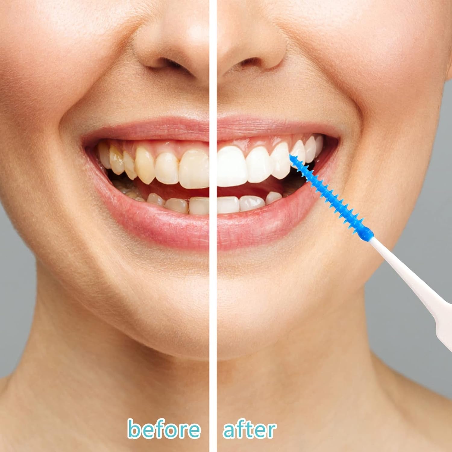 220 Interdental Brushes, Silicone Dental Picks with Case, Blue | Soft Flexible Silicone Tips, Dual-End Design, Portable Storage Case, for Daily Teeth Gap Cleaning and Gum Care