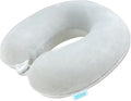 Neck Pillow - Lightweight U Shaped High Density Memory Foam Travel Neck Pillow with Snap Closure for Travelling, Size One Size, Grey Fleece