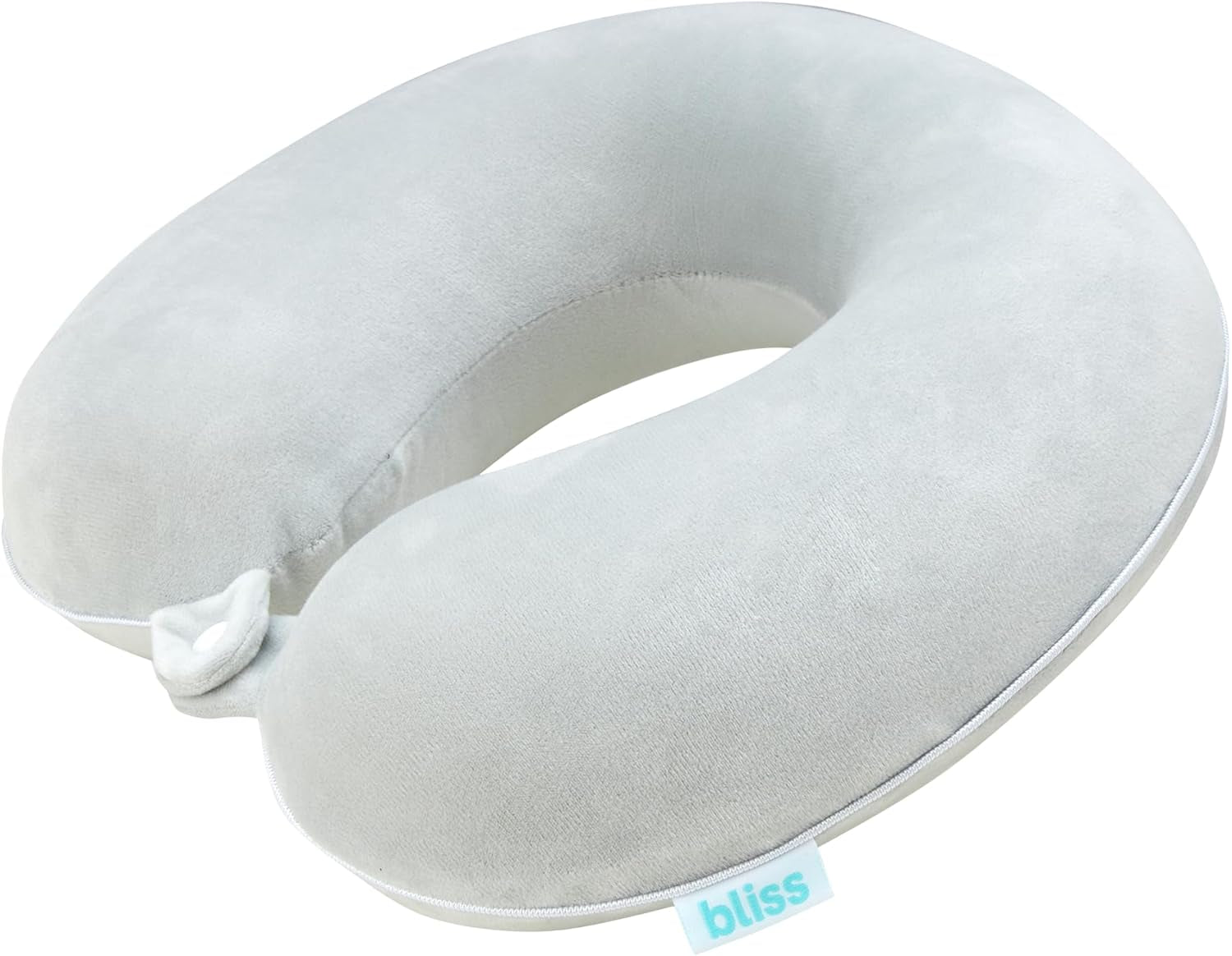 Neck Pillow - Lightweight U Shaped High Density Memory Foam Travel Neck Pillow with Snap Closure for Travelling, Size One Size, Grey Fleece