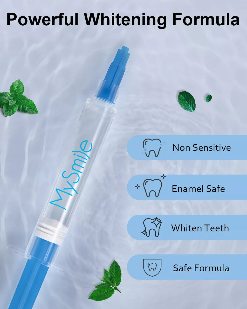 Teeth Whitening Gel Refill Pack, Gentle Enamel Safe Non Sensitive for Teeth Whitening Kit, 10Min Result,Mint, 6Pcs