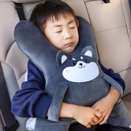 Kids Car Neck Pillow with Seat Belt Safety Sleep Aid Prevent Leaning Head Back Seat Sleeping Comfort during Long Distance Travel