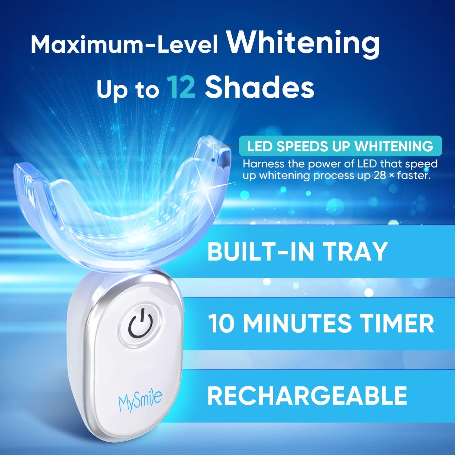 Teeth Whitening Gel Refill Pack, Gentle Enamel Safe Non Sensitive for Teeth Whitening Kit, 10Min Result,Mint, 6Pcs